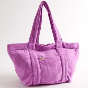 Purple terry cloth bag
